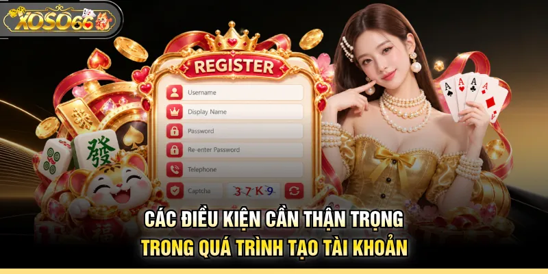 Các điều kiện cần thận trọng trong quá trình tạo tài khoản